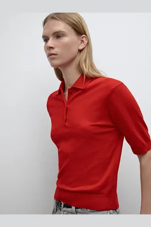 Massimo Dutti Sweter Polo Z Krótkim Rękawem