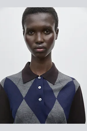 Massimo Dutti Dzianinowy Sweter Z Mieszanki Wełny I Jedwabiu Z Krótkim Rękawem