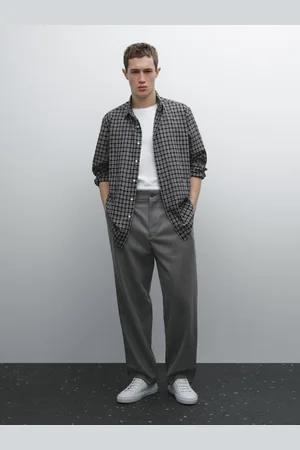 Massimo Dutti Koszula O Kroju Regular Fit Z Mieszanki Bawełny W Kratkę