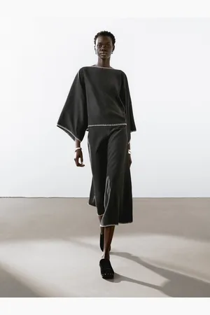 Massimo Dutti Bluzka-Peleryna Z Nietoperzowym Rękawem