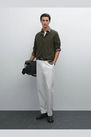 Massimo Dutti Spodnie Do Kostek Relax Fit Z Mieszanki Bawełny