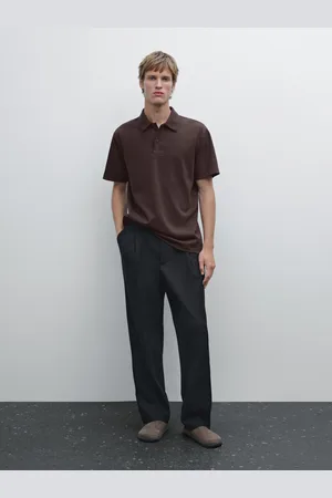 Massimo Dutti Koszulka Polo Z Mieszanki Bawełny Z Krótkim Rękawem