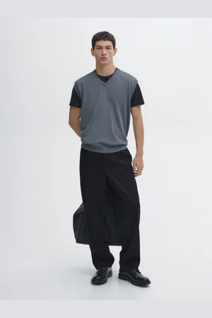 Massimo Dutti Dzianinowa Kamizelka Z Mieszanki Bawełny