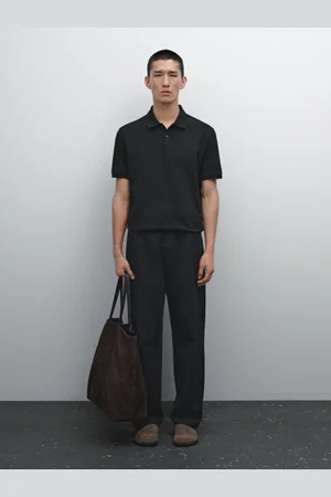 Massimo Dutti Bawełniana Koszulka Polo Z Piki O Drobnej Fakturze