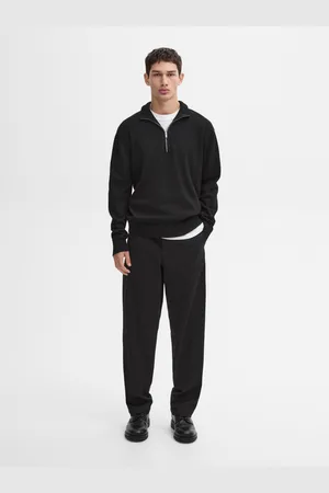 Massimo Dutti Dzianinowy Sweter Z Bawełny Z Półgolfem Na Suwak