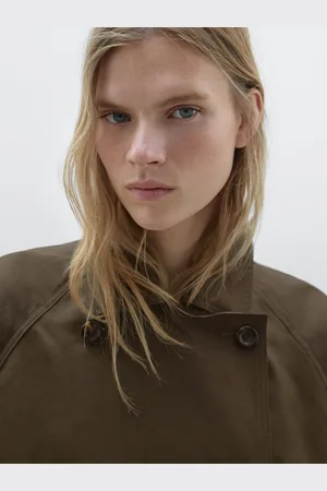 Massimo Dutti Krótki Wodoodporny Trencz-Peleryna