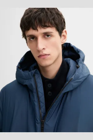 Massimo Dutti Długa Pikowana Parka Puchowa Z Kapturem