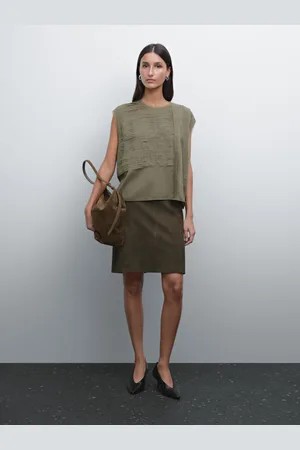 Massimo Dutti Postrzępiony Top Z Ozdobnej Tkaniny
