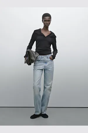 Massimo Dutti Sweter Z Mieszanki Bawełny Z Ozdobnym Kołnierzem