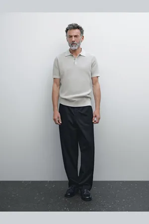 Massimo Dutti Koszulka Polo Z Bawełnianej Dzianiny Z Fakturą