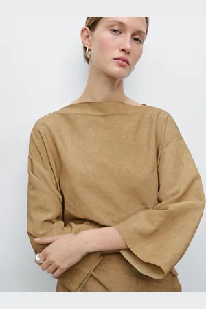 Massimo Dutti Sukienka Średniej Długości Z Ozdobnymi Przeszyciami