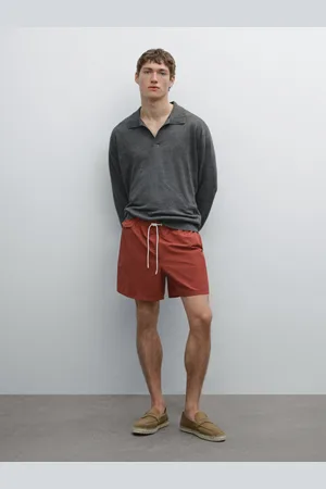 Massimo Dutti Gładkie Szorty Kąpielowe Regular Fit