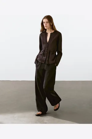 Massimo Dutti Luźna Koszula Z Ozdobnymi Sznurkami