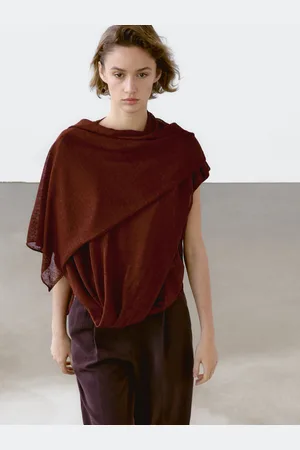 Massimo Dutti Luźny Top Z Ozdobną Peleryną