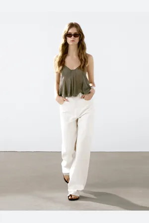 Massimo Dutti Luźny Rozszerzany Top Na Ramiączkach