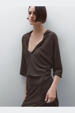 Massimo Dutti Luźna Koszulka Polo W Stylu Peleryny