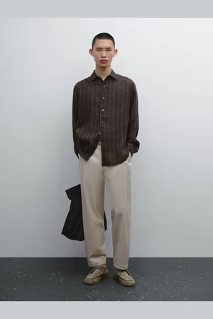 Massimo Dutti Koszula W Prążki Ze 100% Lnu