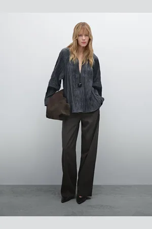 Massimo Dutti Luźna Koszula Plisowana