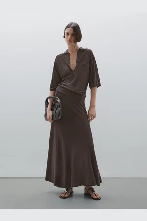 Massimo Dutti Długa Rozszerzana Spódnica