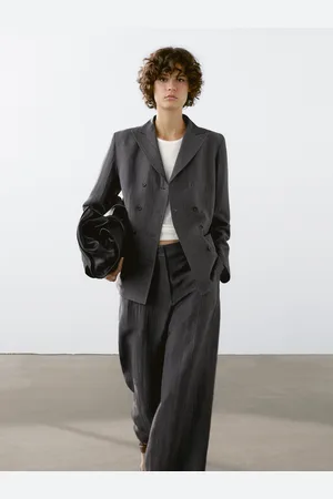 Massimo Dutti Luźne Spodnie Od Garnituru Z Mieszanki Lnu