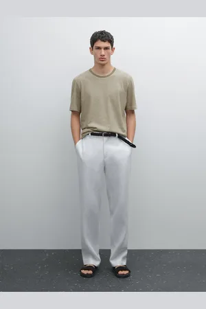 Massimo Dutti Koszulka Z Lnu I Bawełny W Paski