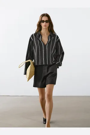 Massimo Dutti Krótkie Bermudy Ze 100% Lnu