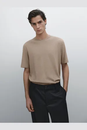Massimo Dutti Short-Sleeved T-Shirt With Linen