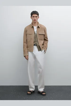 Massimo Dutti Proste Spodnie Z Mieszanki Bawełny
