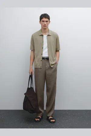 Massimo Dutti Kardigan Z Mieszanki Bawełny Z Krótkim Rękawem