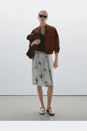 Massimo Dutti Wzorzysta Spódnica Z Wiązaniem W Talii