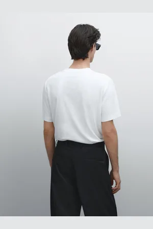 Massimo Dutti Short-Sleeved T-Shirt With Linen