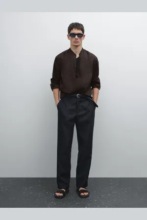 Massimo Dutti Koszula Ze 100% Lnu Ze Stójką