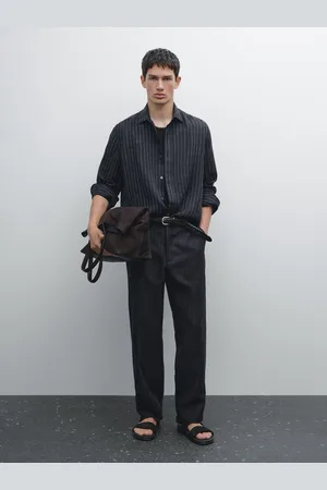 Massimo Dutti Koszula W Prążki Ze 100% Lnu