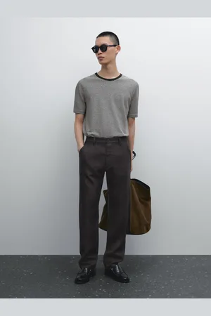 Massimo Dutti Koszulka Z Lnu I Bawełny W Paski