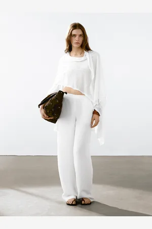 Massimo Dutti Luźna Peleryna Z Mieszanki Lnu