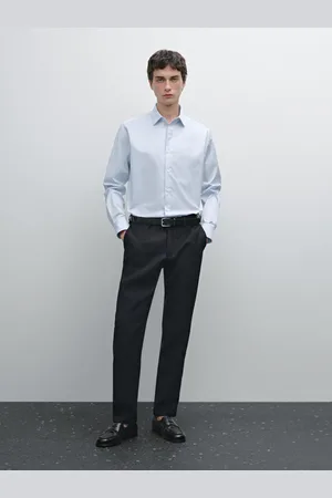 Massimo Dutti Bawełniana Koszula W Paski O Kroju Slim