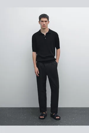 Massimo Dutti Prążkowana Koszulka Polo Ze 100% Bawełnianej Dzianiny