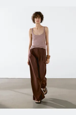 Massimo Dutti Top Na Ramiączkach Z Lnianej Tkaniny