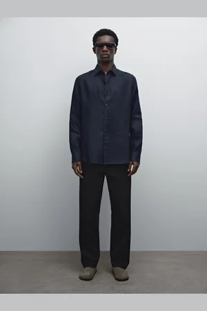 Massimo Dutti Koszula Slim Ze 100% Lnu