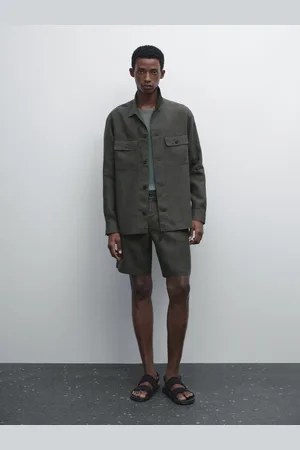 Massimo Dutti Bermudy Semi-Jogger Ze 100% Lnu