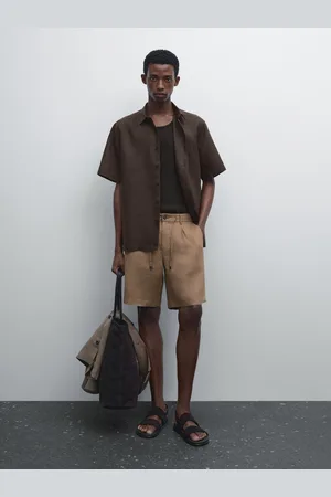 Massimo Dutti Bermudy Semi-Jogger Ze 100% Lnu