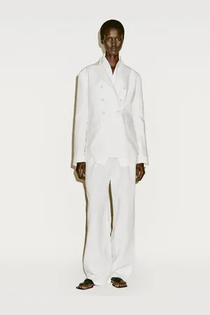 Massimo Dutti Dopasowana, Dwurzędowa Marynarka Z Lnu − Limited Edition
