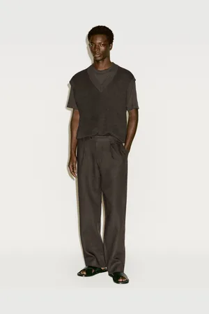 Massimo Dutti Dzianinowa Kamizelka Z Mieszanki Lnu − Limited Edition