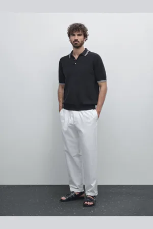Massimo Dutti Dzianinowa Koszulka Polo Ze 100% Bawełny