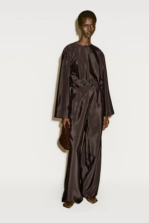 Massimo Dutti Satynowa Koszula Z Rozcięciem − Limited Edition