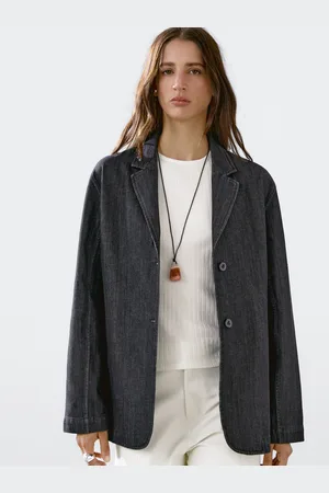 Massimo Dutti Luźna Marynarka Jeansowa