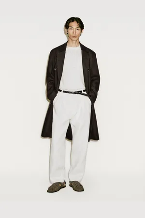Massimo Dutti Spodnie Ze 100% Lnu Z Podwójnymi Zakładkami − Limited Edition