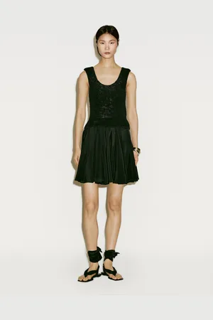 Massimo Dutti Pleciony Top Z Zamszowej Skóry − Limited Edition