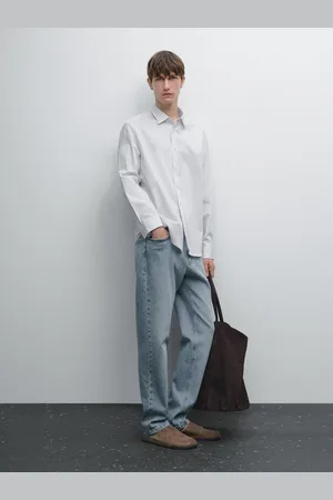 Massimo Dutti Koszula O Kroju Regular Fit Z Mieszanki Bawełny W Paski