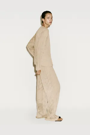 Massimo Dutti Luźne Plisowane Spodnie − Limited Edition